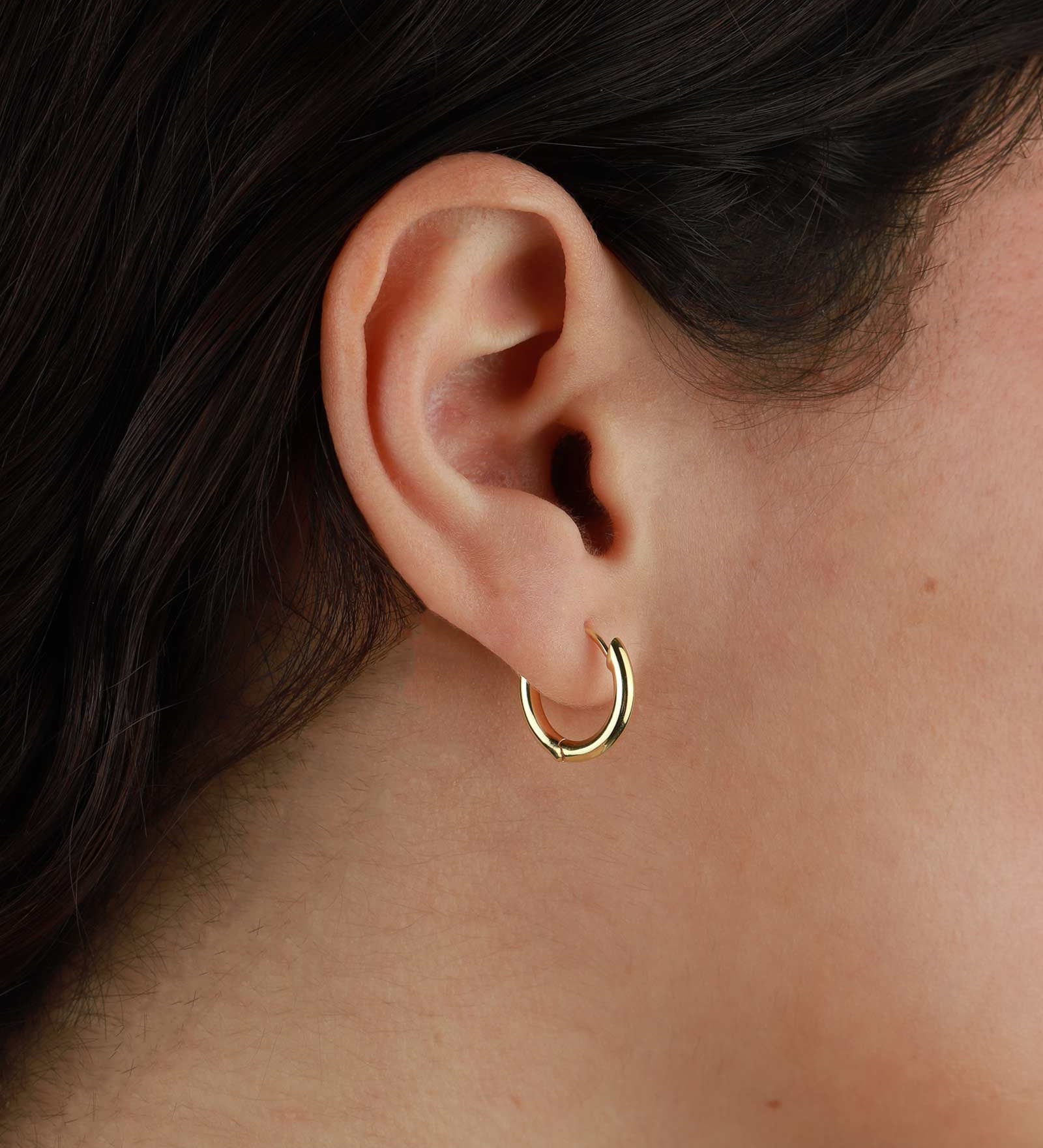 Tashi-Huggies I 15mm-Earrings-14k Gold Vermeil-Blue Ruby Jewellery-Vancouver Canada