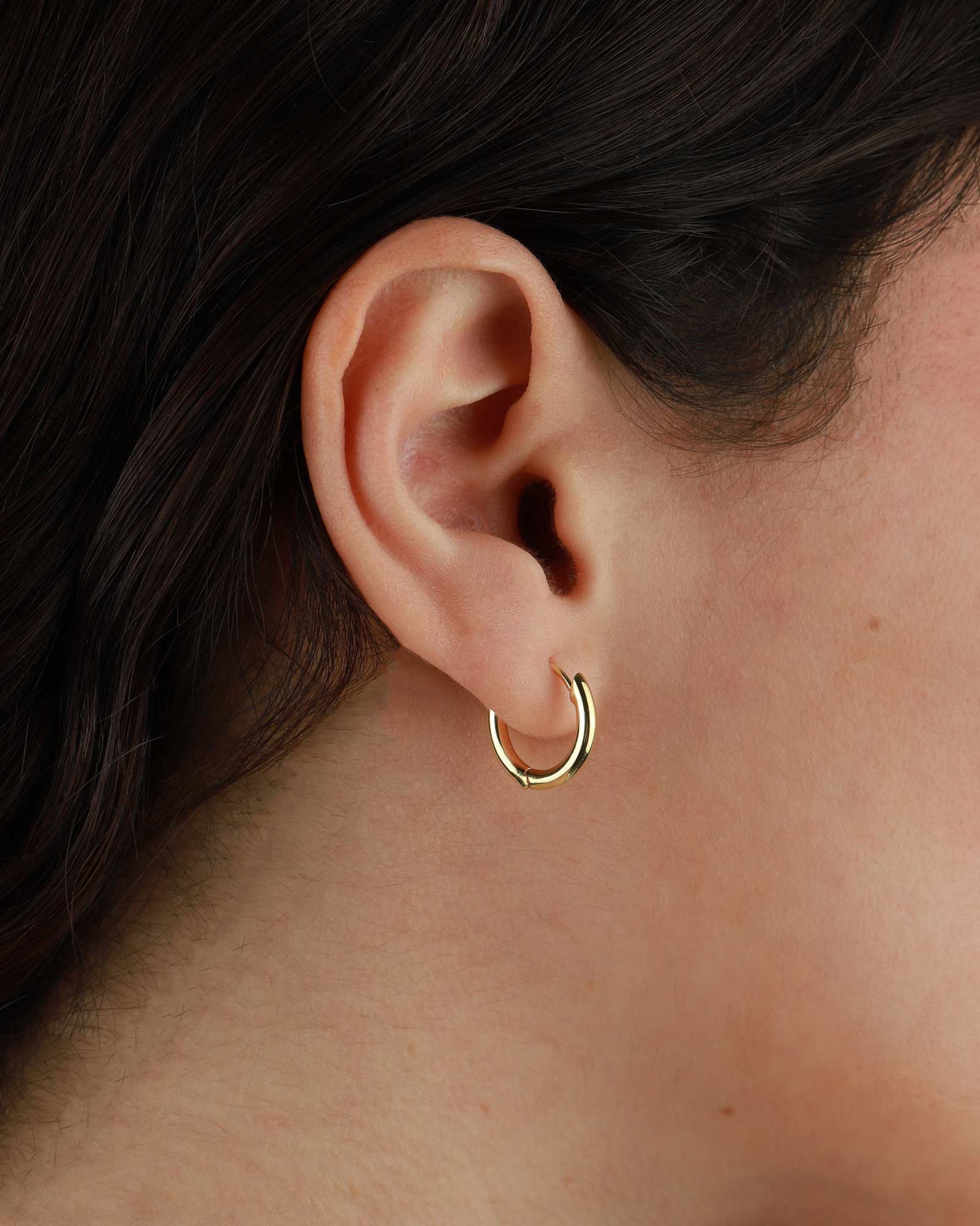 Tashi-Huggies I 15mm-Earrings-14k Gold Vermeil-Blue Ruby Jewellery-Vancouver Canada