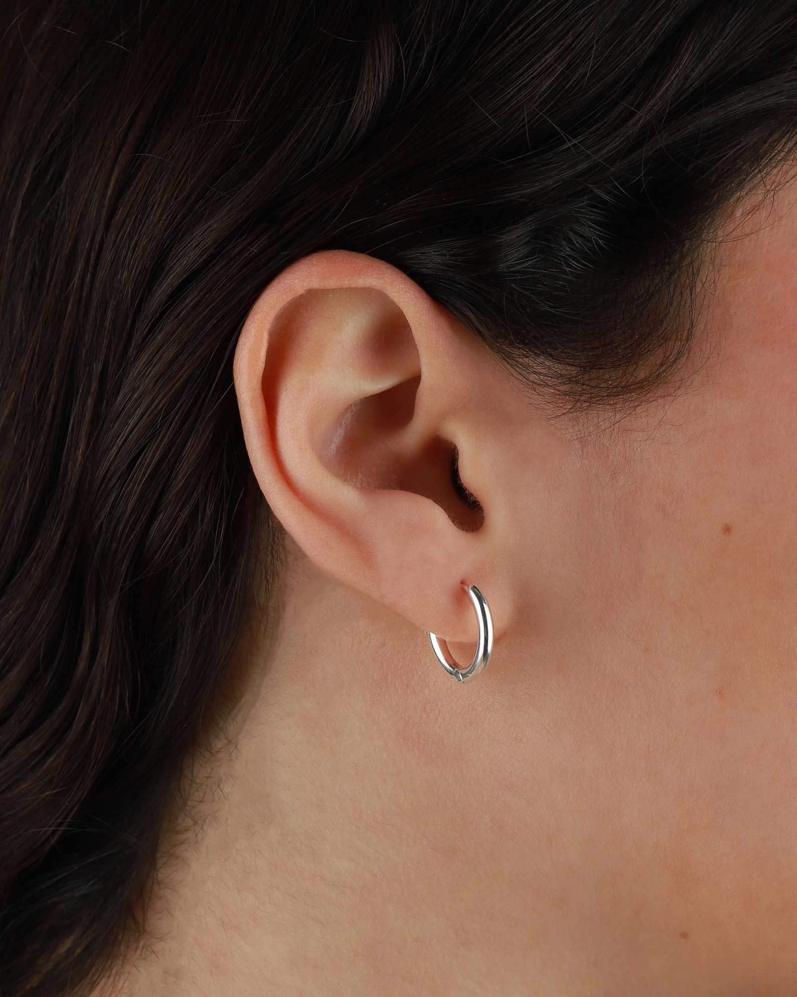 Tashi-Huggies I 15mm-Earrings-Sterling Silver-Blue Ruby Jewellery-Vancouver Canada