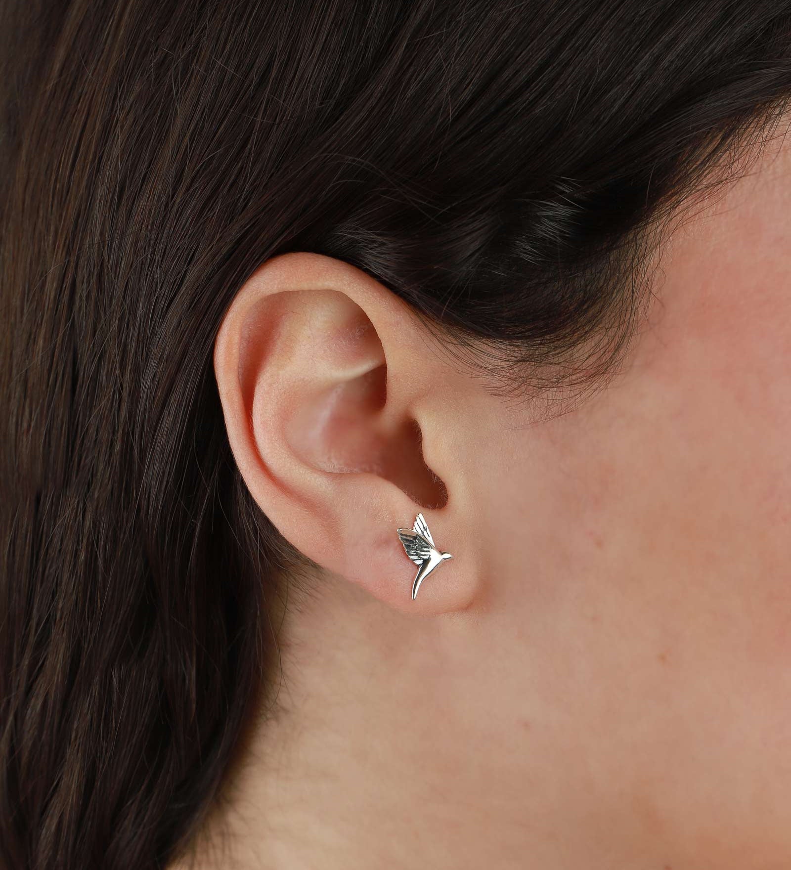 Tashi-Hummingbird Studs-Earrings-Sterling Silver-Blue Ruby Jewellery-Vancouver Canada