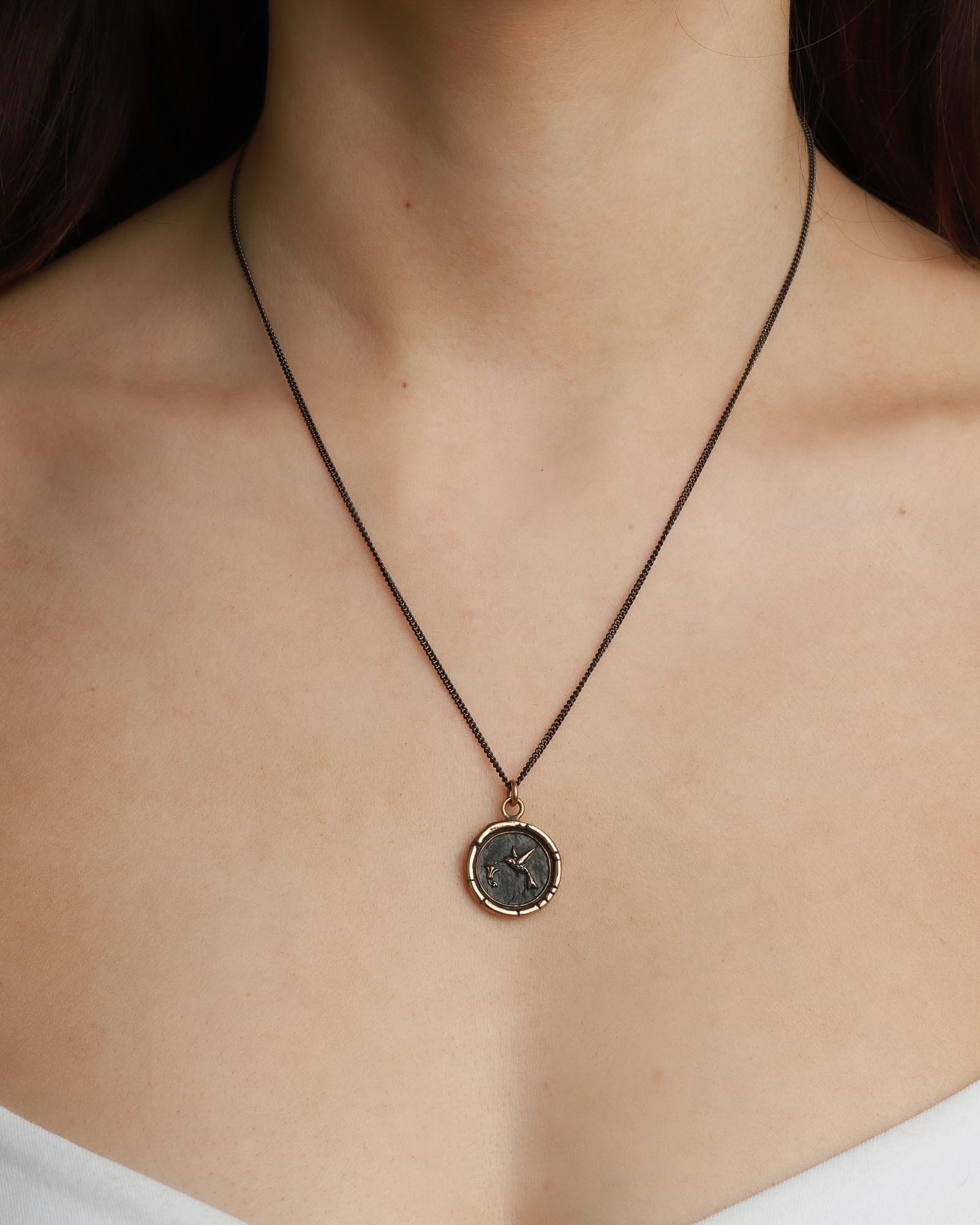 Hummingbird Talisman-Bronze-Blue Ruby Jewellery-Vancouver Canada