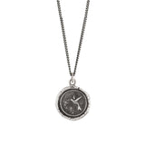 Hummingbird Talisman-Oxidized Sterling Silver-Blue Ruby Jewellery-Vancouver Canada