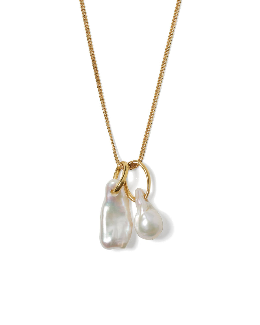 Chan Luu-Hyperion Necklace-Necklaces-18k Gold Vermeil, Grey Pearl-Blue Ruby Jewellery-Vancouver Canada