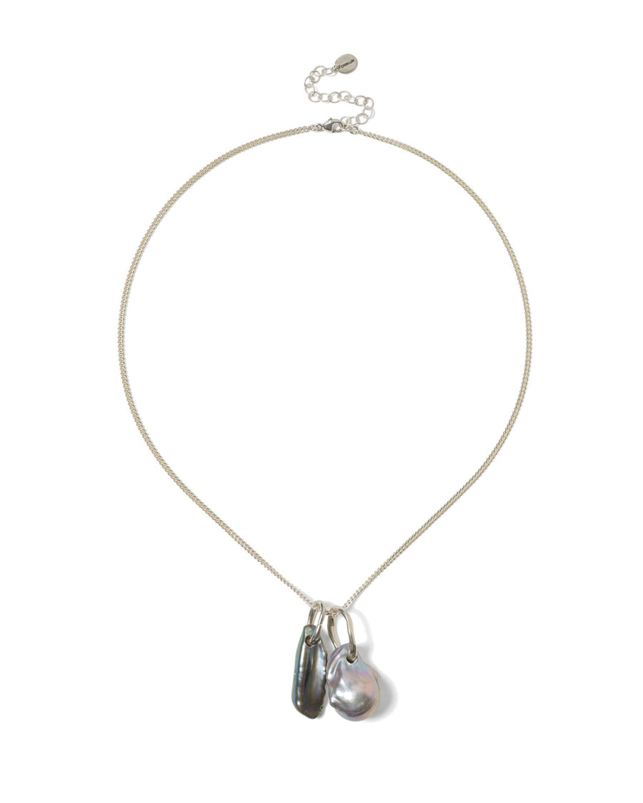 Chan Luu-Hyperion Necklace-Necklaces-Sterling Silver, Grey Pearl-Blue Ruby Jewellery-Vancouver Canada