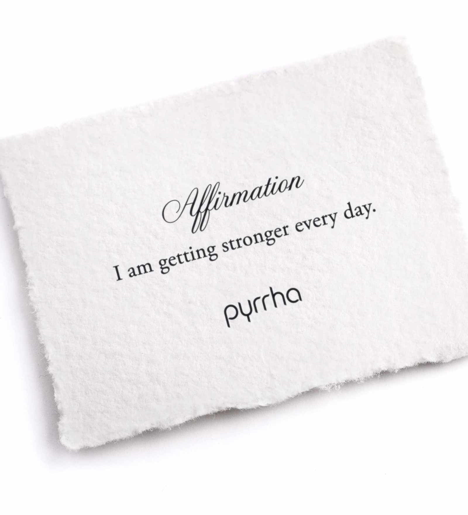 I Am Getting Stronger Every Day Affirmation Talisman-Oxidized Sterling Silver-Blue Ruby Jewellery-Vancouver Canada