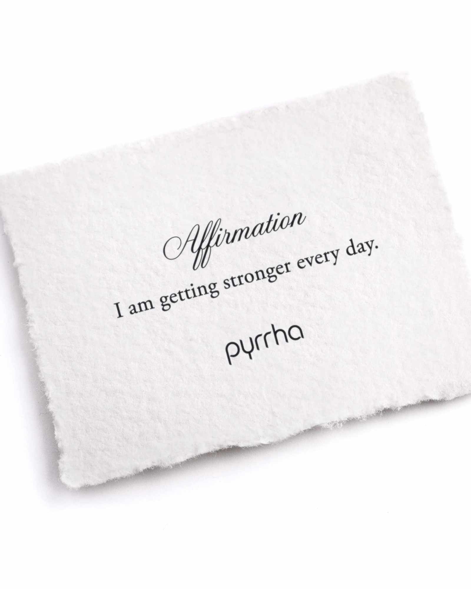 I Am Getting Stronger Every Day Affirmation Talisman-Oxidized Sterling Silver-Blue Ruby Jewellery-Vancouver Canada