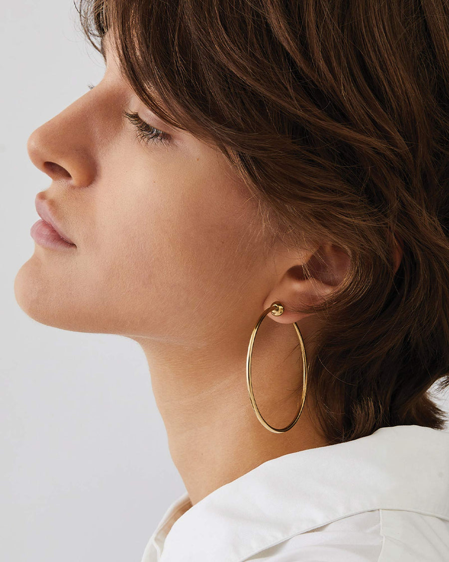 Jenny Bird Icon Hoops Medium 14k Gold Plated Blue Ruby Jewellery