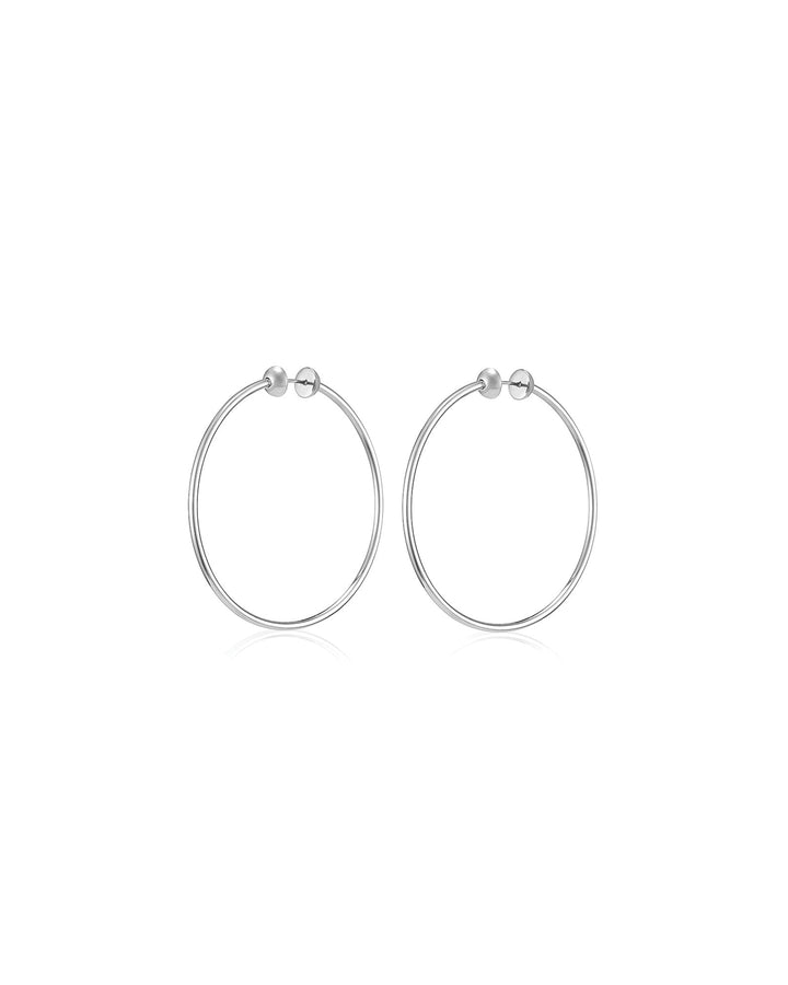 Jenny Bird-Icon Hoops | Medium-Earrings-Silver Plated-Blue Ruby Jewellery-Vancouver Canada