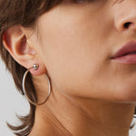 Jenny Bird-Icon Hoops | Small-Earrings-Silver Plated-Blue Ruby Jewellery-Vancouver Canada