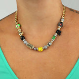 Martha Calvo-Industry Necklace-Necklaces-14k Gold Plated-Blue Ruby Jewellery-Vancouver Canada