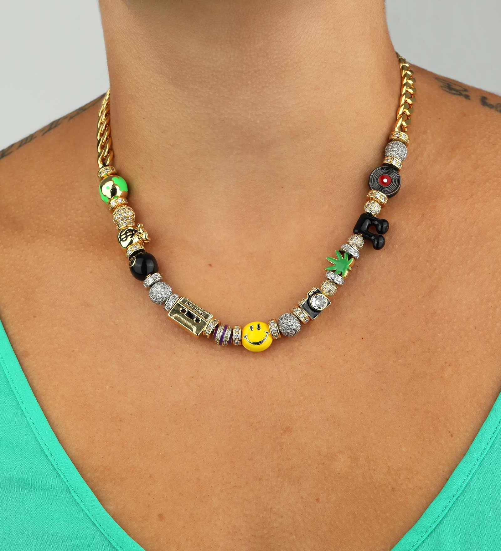 Martha Calvo-Industry Necklace-Necklaces-14k Gold Plated-Blue Ruby Jewellery-Vancouver Canada