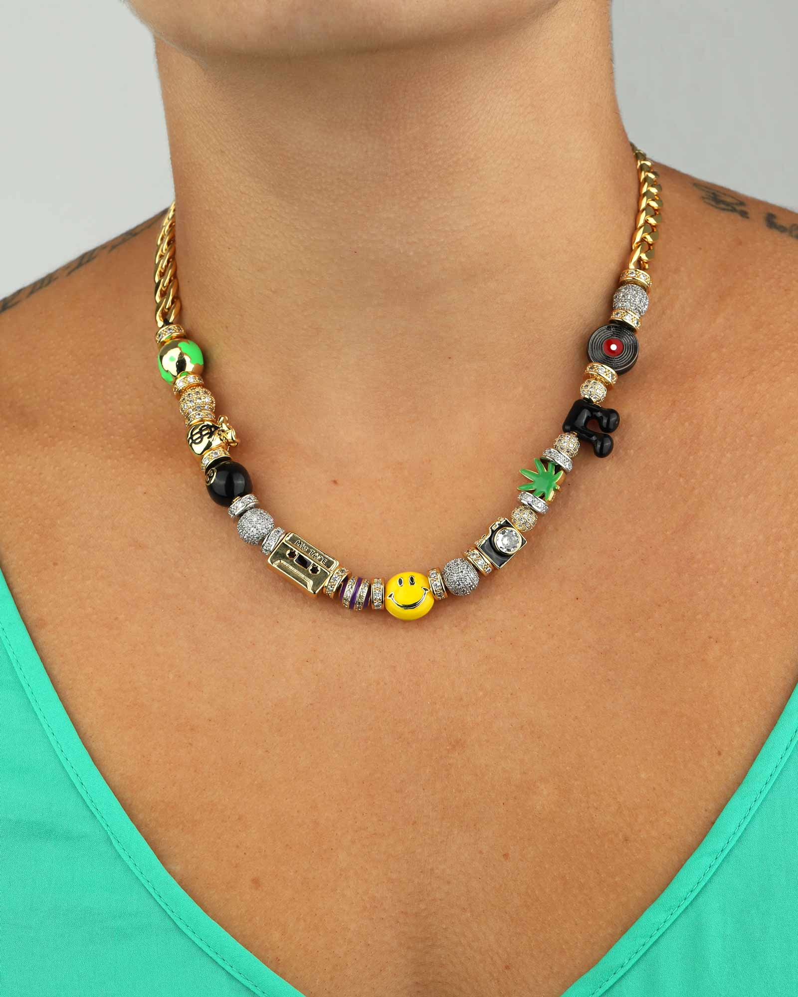 Martha Calvo-Industry Necklace-Necklaces-14k Gold Plated-Blue Ruby Jewellery-Vancouver Canada