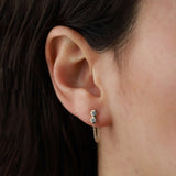 Scosha-Infinity Chain Drops I Diamond-Earrings-10k Yellow Gold, Diamond-Blue Ruby Jewellery-Vancouver Canada