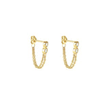 Scosha-Infinity Chain Drops I Diamond-Earrings-10k Yellow Gold, Diamond-Blue Ruby Jewellery-Vancouver Canada