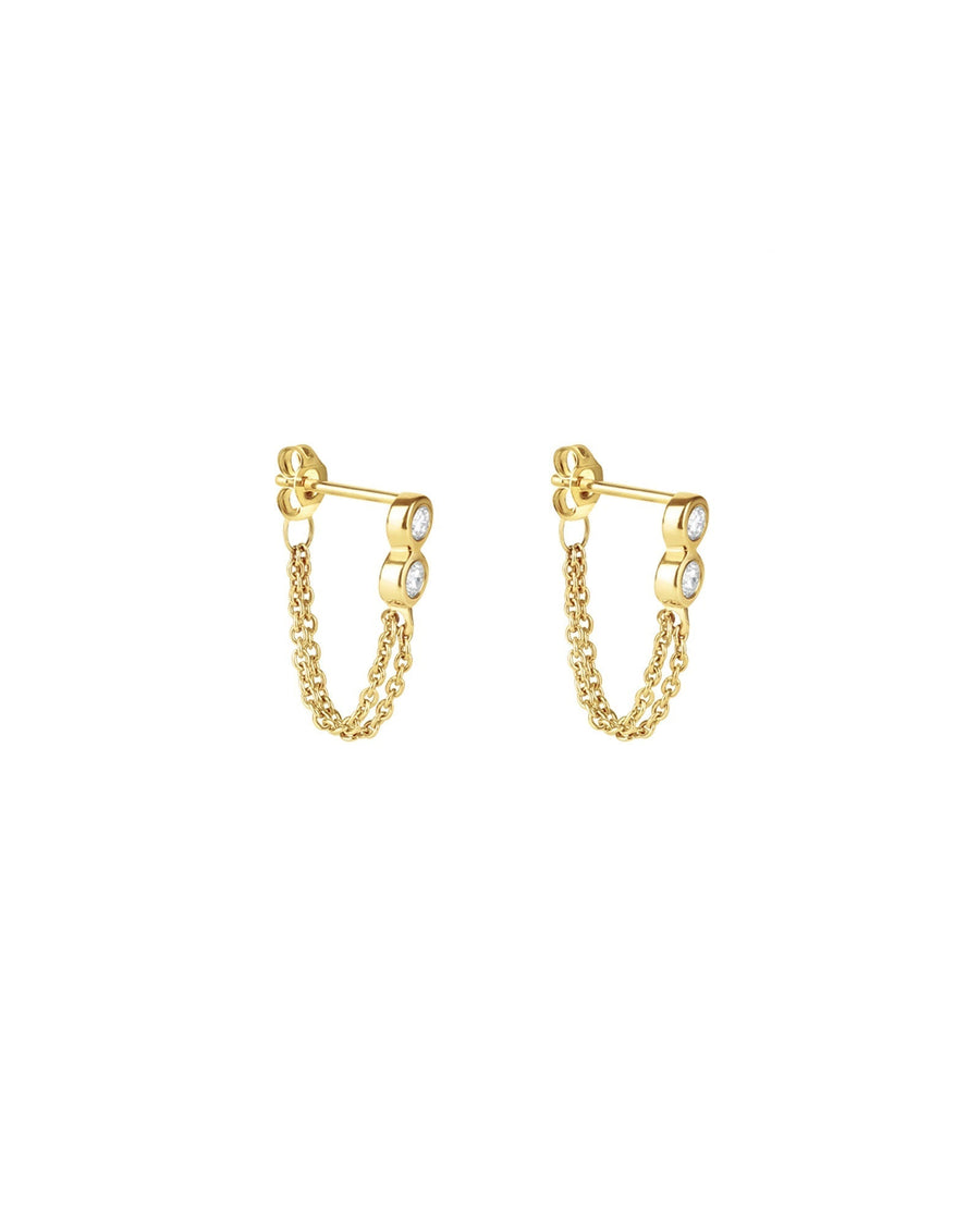 Scosha-Infinity Chain Drops I Diamond-Earrings-10k Yellow Gold, Diamond-Blue Ruby Jewellery-Vancouver Canada