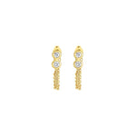 Scosha-Infinity Chain Drops I Diamond-Earrings-10k Yellow Gold, Diamond-Blue Ruby Jewellery-Vancouver Canada
