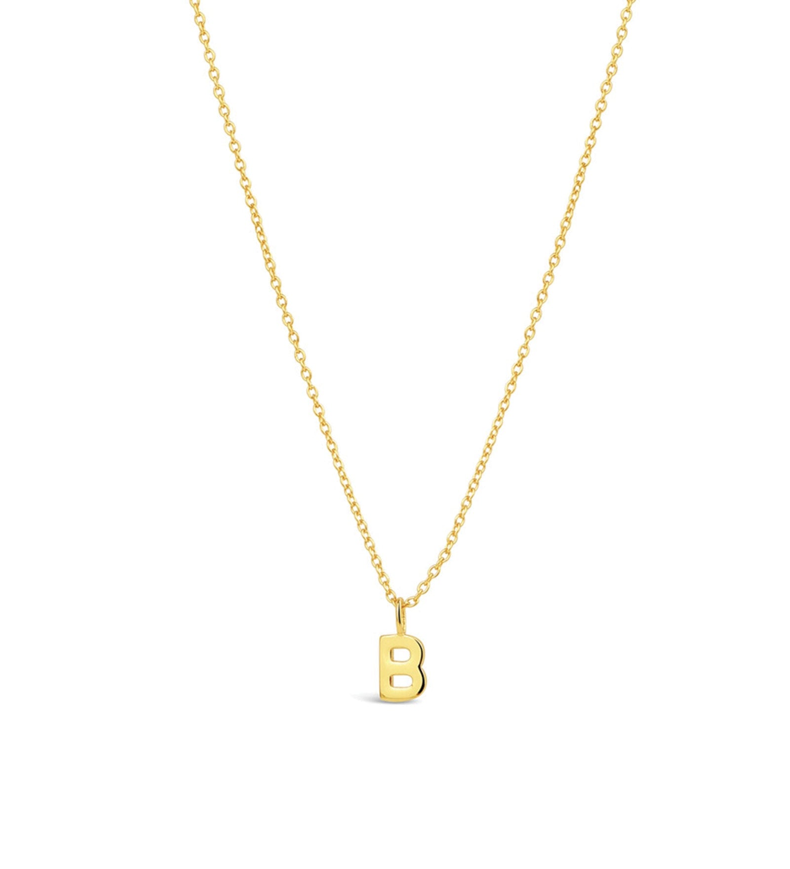 Quiet Icon-Initial Necklace-Necklaces-14k Gold Vermeil-B-Blue Ruby Jewellery-Vancouver Canada