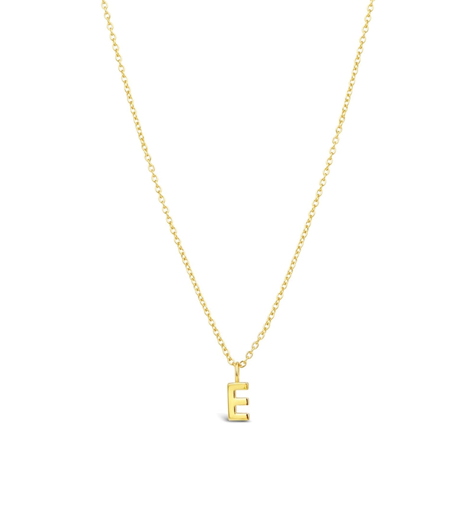 Quiet Icon-Initial Necklace-Necklaces-14k Gold Vermeil-E-Blue Ruby Jewellery-Vancouver Canada