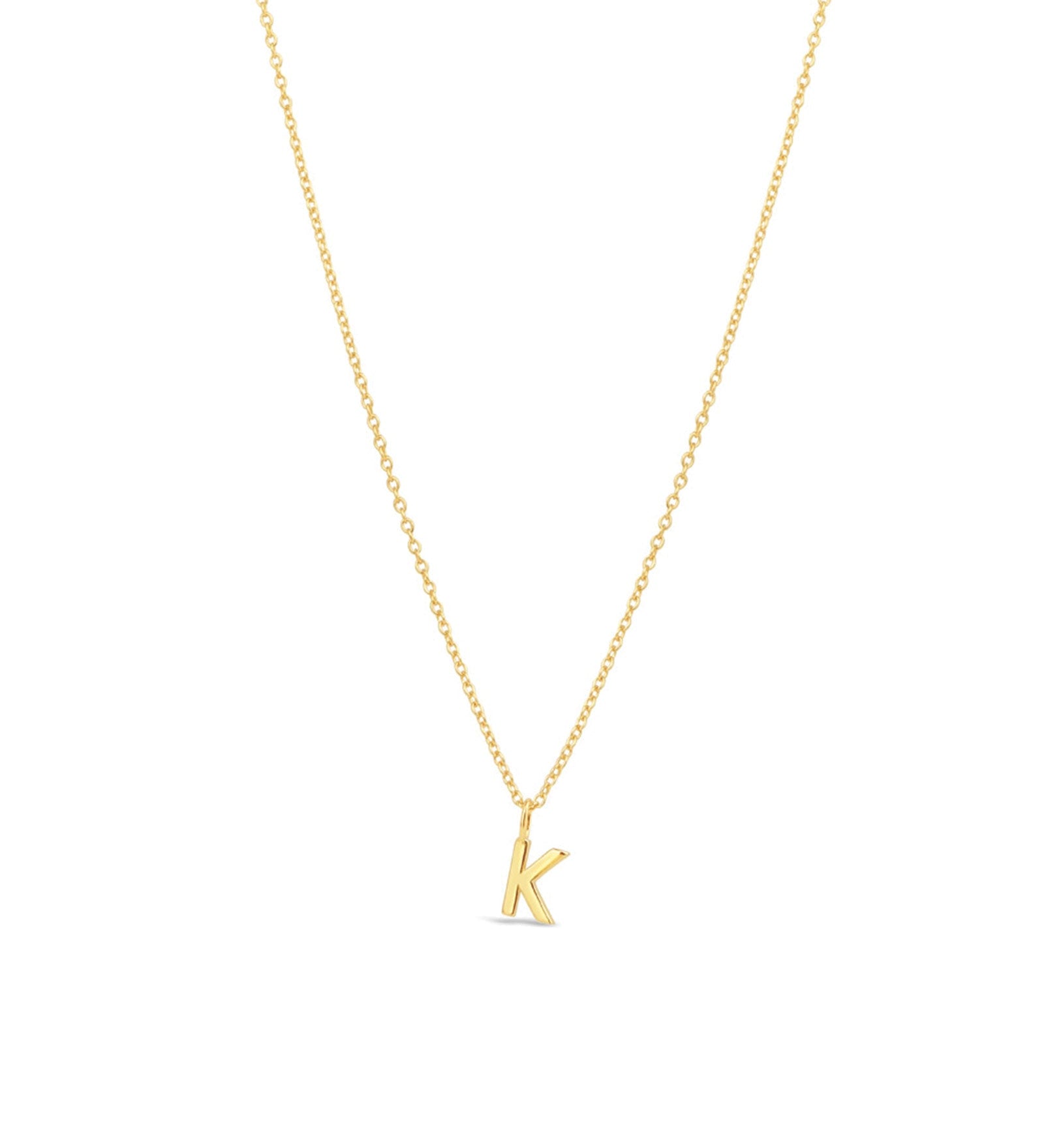 Quiet Icon-Initial Necklace-Necklaces-14k Gold Vermeil-K-Blue Ruby Jewellery-Vancouver Canada