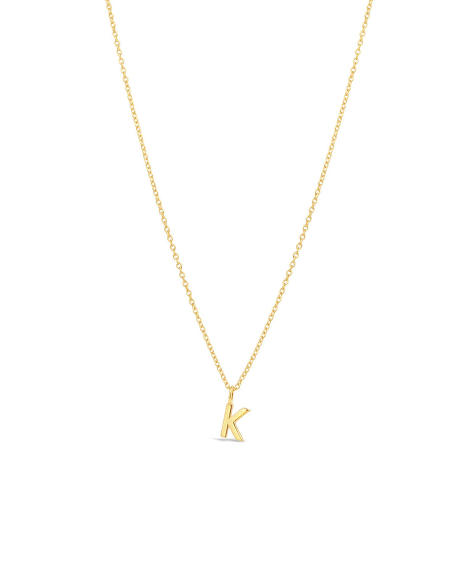 Quiet Icon-Initial Necklace-Necklaces-14k Gold Vermeil-K-Blue Ruby Jewellery-Vancouver Canada
