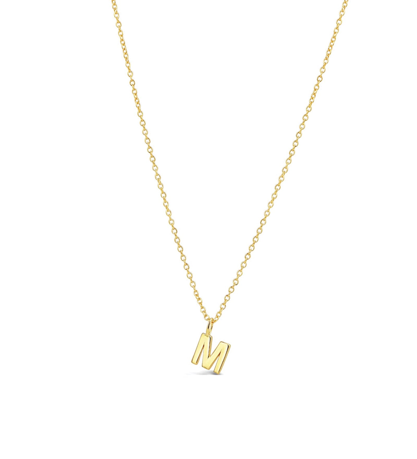 Quiet Icon-Initial Necklace-Necklaces-14k Gold Vermeil-M-Blue Ruby Jewellery-Vancouver Canada