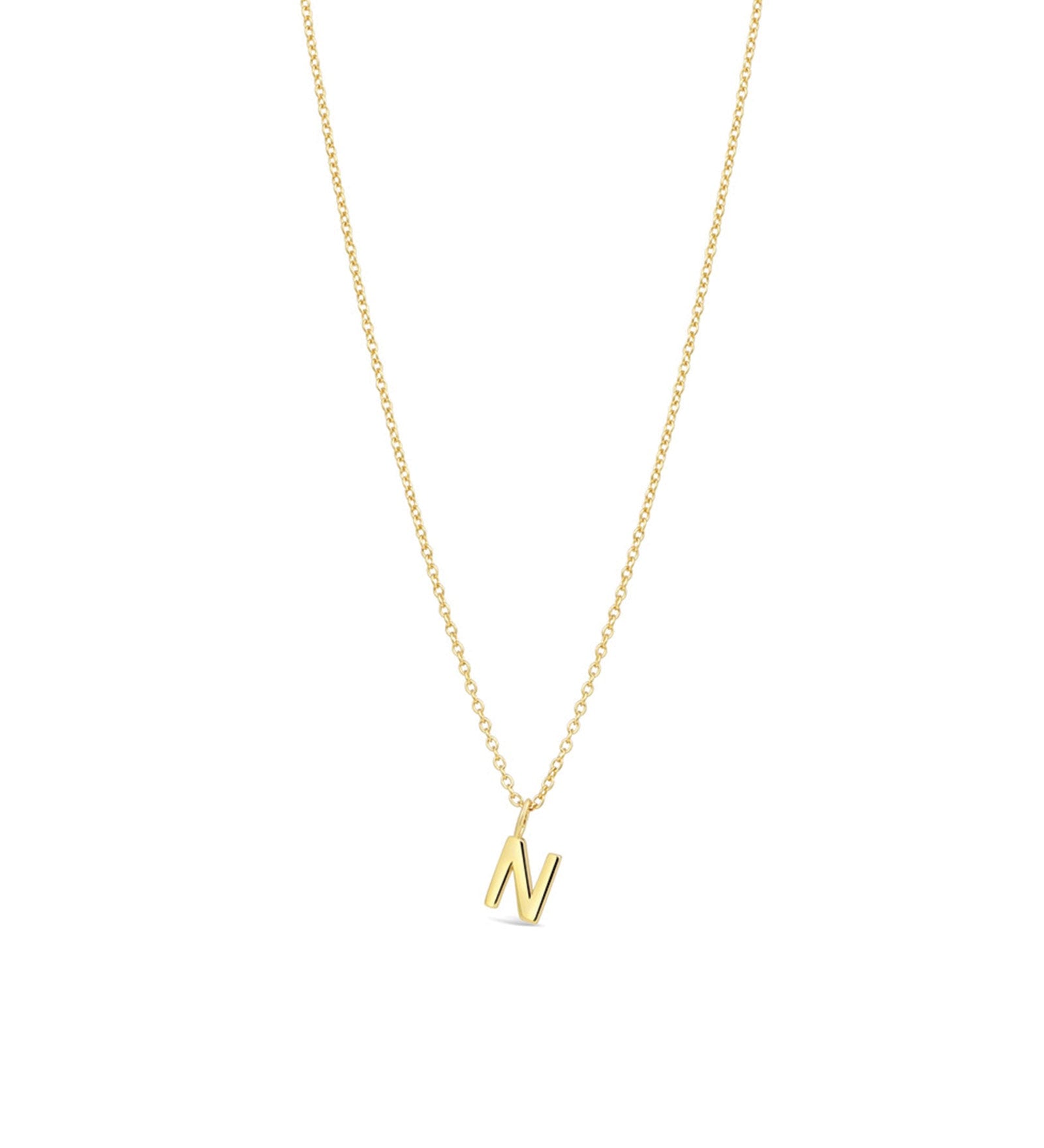 Quiet Icon-Initial Necklace-Necklaces-14k Gold Vermeil-N-Blue Ruby Jewellery-Vancouver Canada