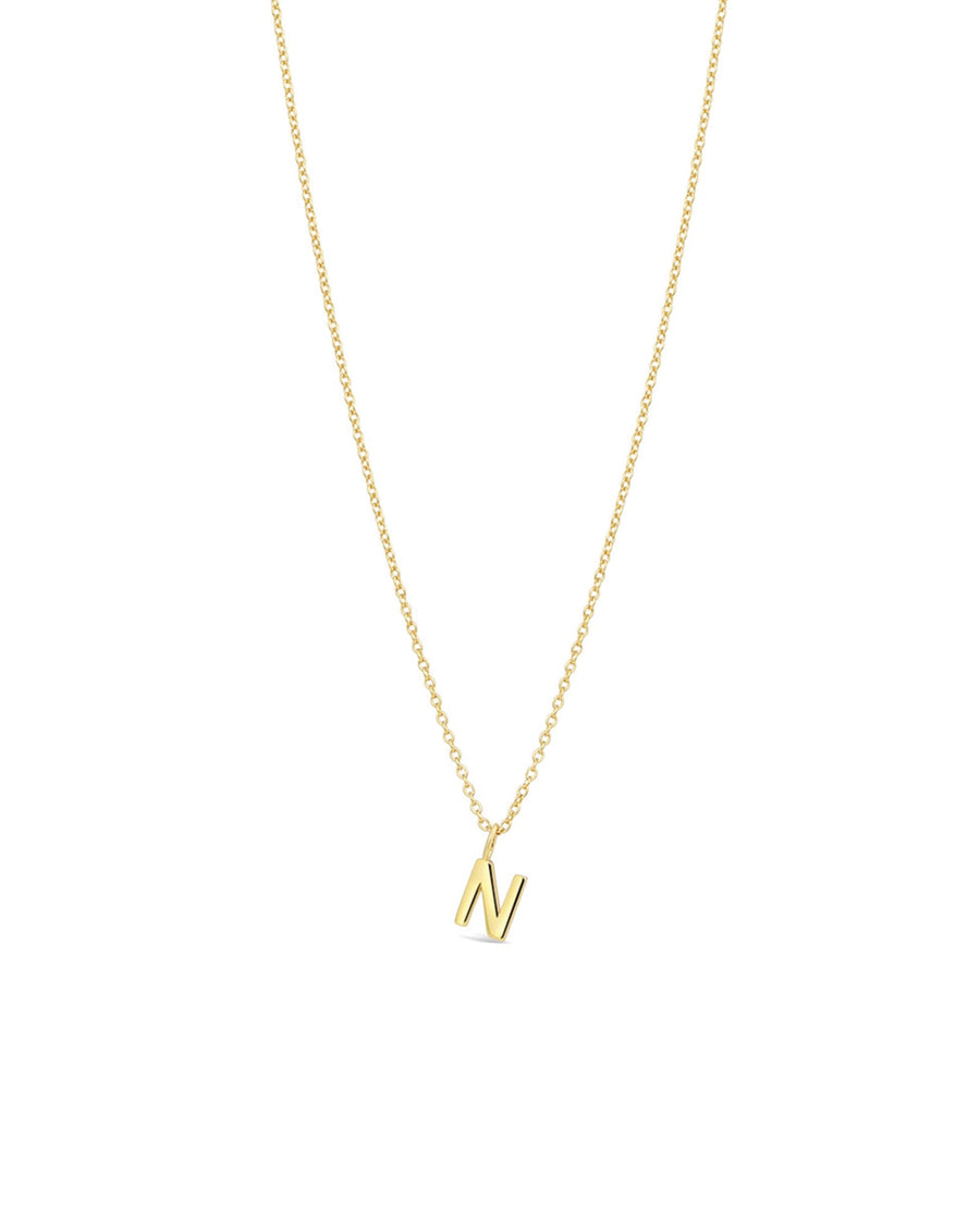 Quiet Icon-Initial Necklace-Necklaces-14k Gold Vermeil-N-Blue Ruby Jewellery-Vancouver Canada