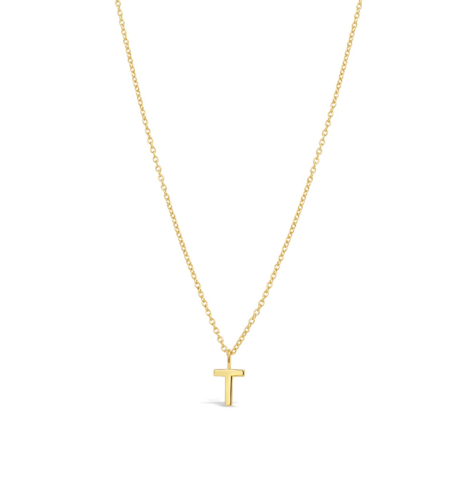 Quiet Icon-Initial Necklace-Necklaces-14k Gold Vermeil-T-Blue Ruby Jewellery-Vancouver Canada