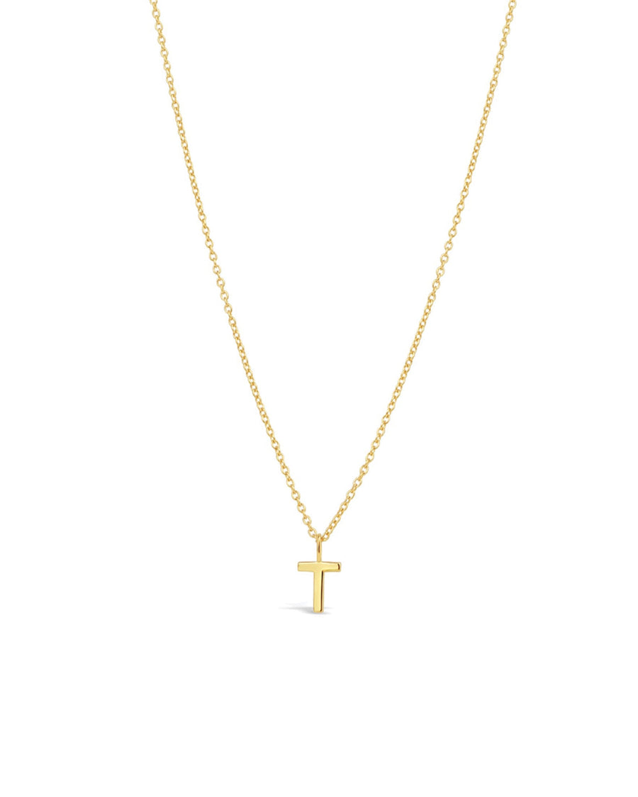 Quiet Icon-Initial Necklace-Necklaces-14k Gold Vermeil-T-Blue Ruby Jewellery-Vancouver Canada