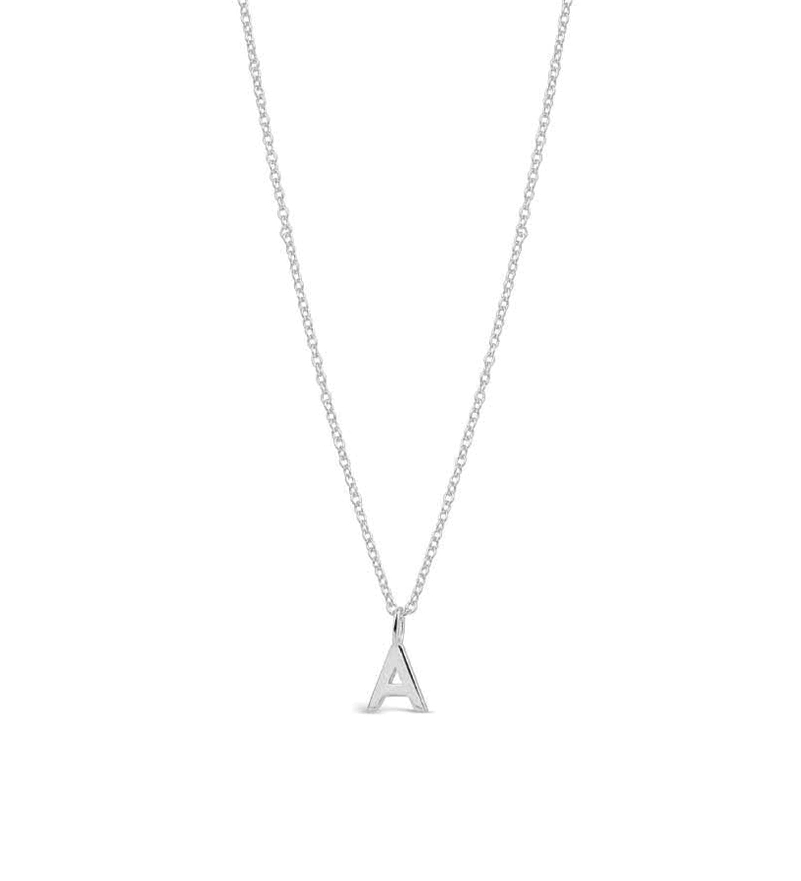 Quiet Icon-Initial Necklace-Necklaces-Rhodium Plated Sterling Silver-A-Blue Ruby Jewellery-Vancouver Canada