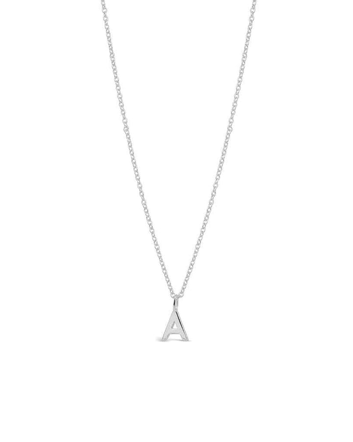 Quiet Icon-Initial Necklace-Necklaces-Rhodium Plated Sterling Silver-A-Blue Ruby Jewellery-Vancouver Canada