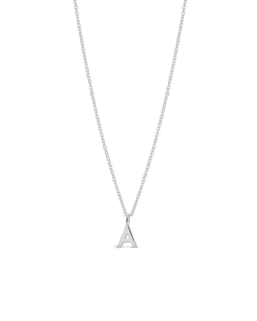 Quiet Icon-Initial Necklace-Necklaces-Rhodium Plated Sterling Silver-A-Blue Ruby Jewellery-Vancouver Canada