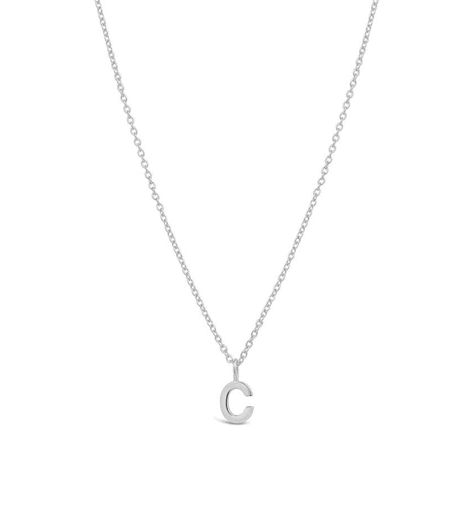 Quiet Icon-Initial Necklace-Necklaces-Rhodium Plated Sterling Silver-C-Blue Ruby Jewellery-Vancouver Canada