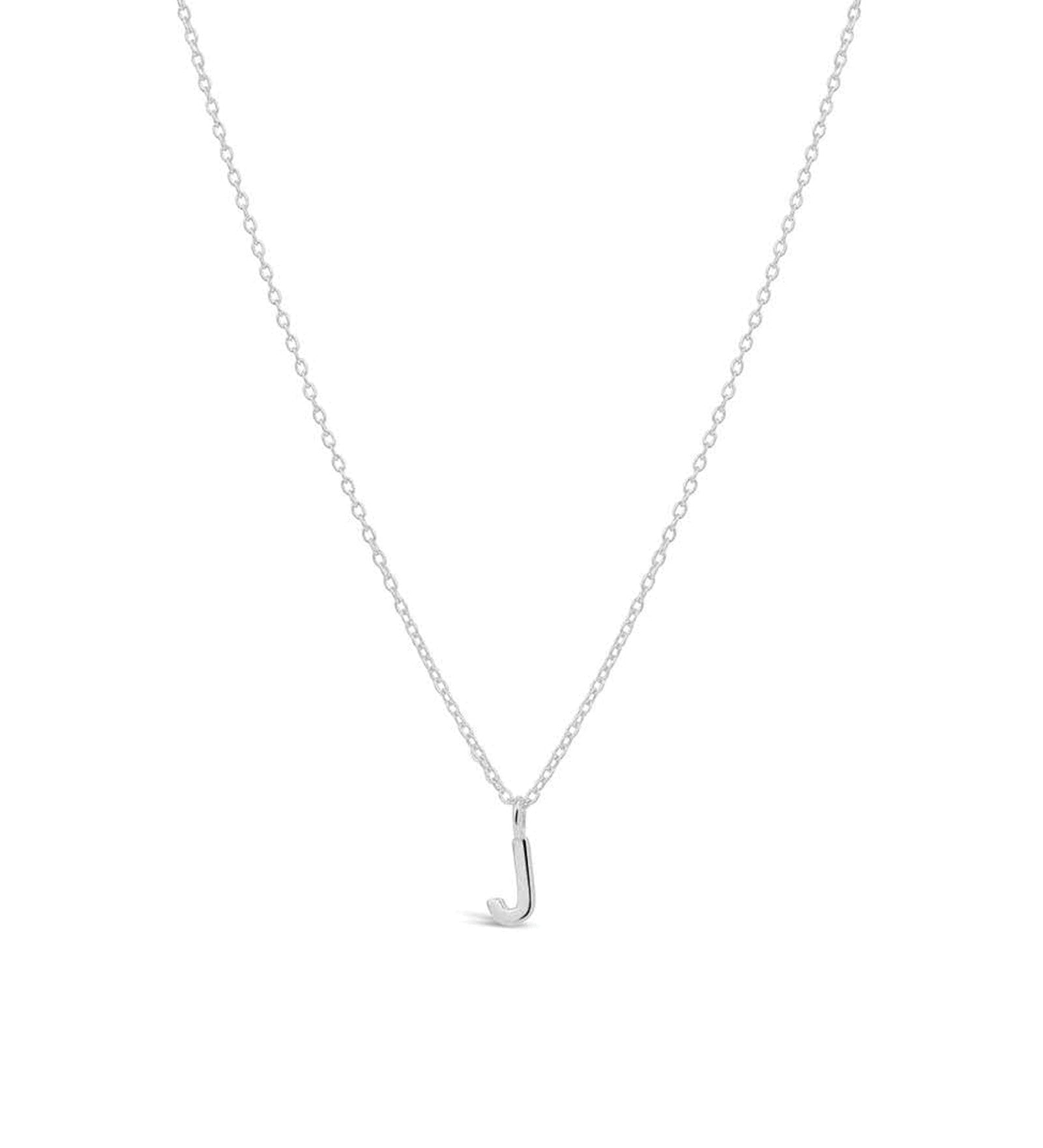 Quiet Icon-Initial Necklace-Necklaces-Rhodium Plated Sterling Silver-J-Blue Ruby Jewellery-Vancouver Canada