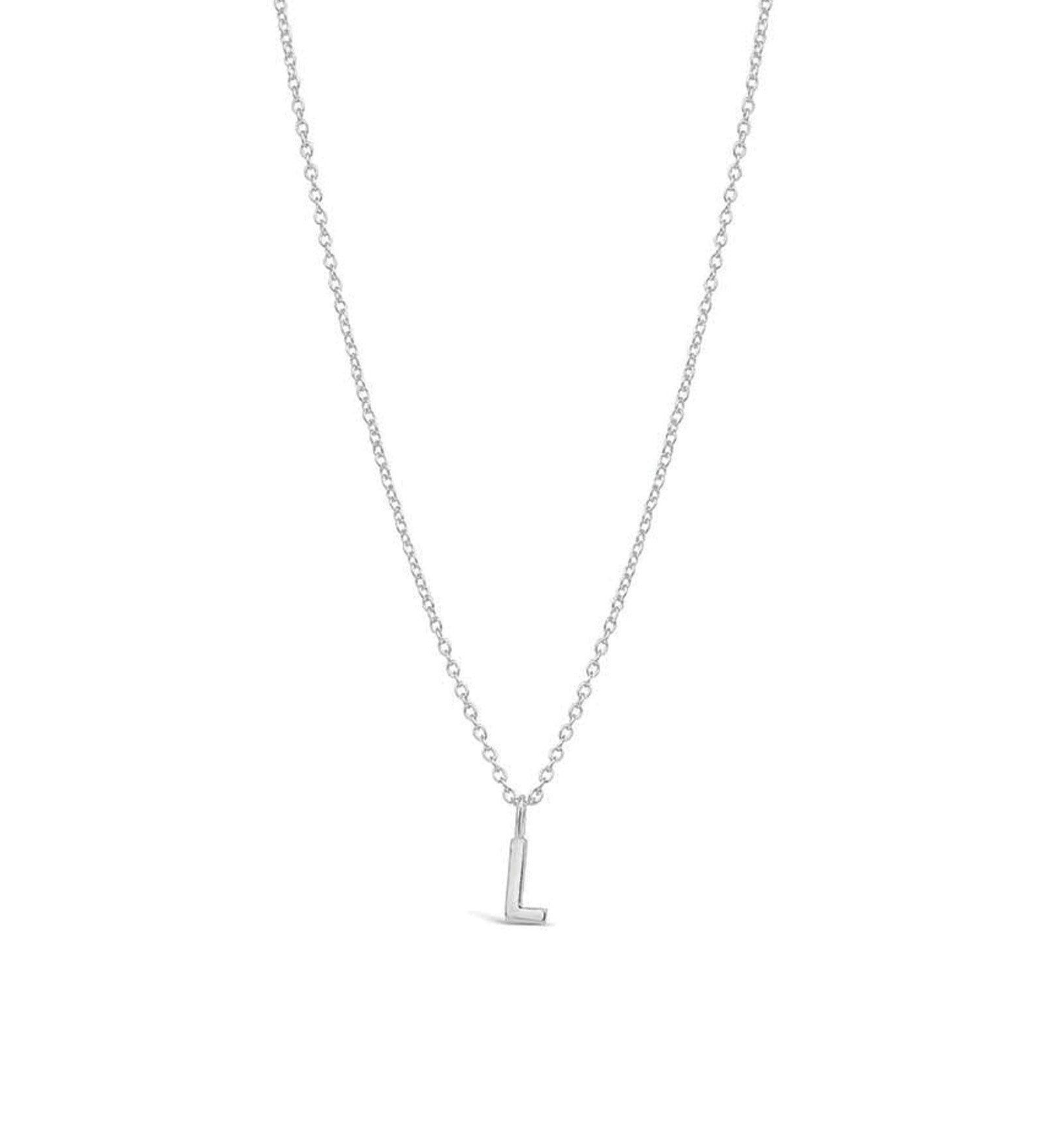 Quiet Icon-Initial Necklace-Necklaces-Rhodium Plated Sterling Silver-L-Blue Ruby Jewellery-Vancouver Canada