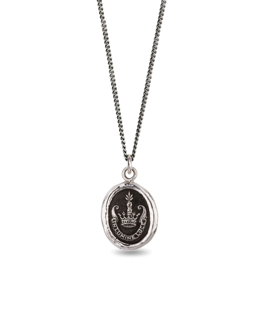 Pyrrha-Inspiration Talisman-Necklaces-Oxidized Sterling Silver-Blue Ruby Jewellery-Vancouver Canada