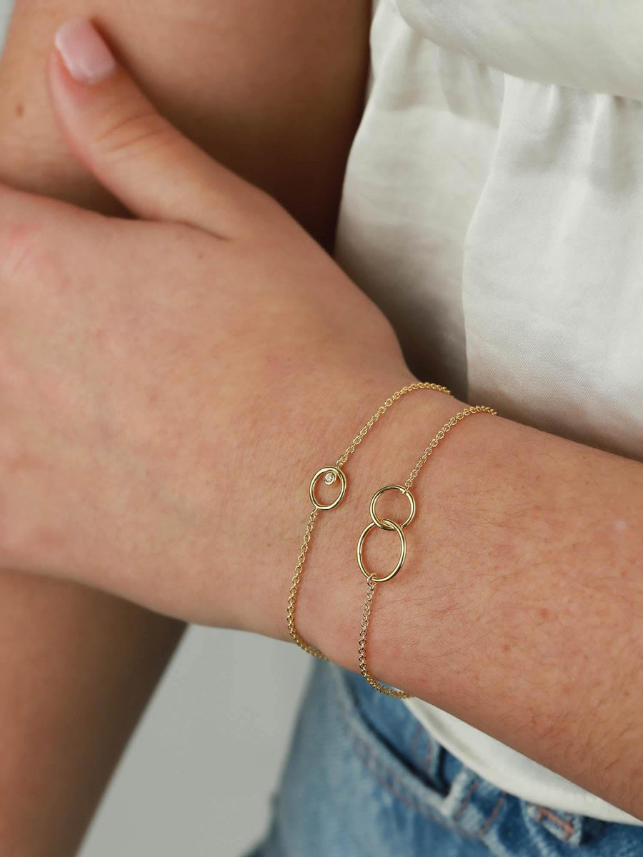 Tashi-Interlocking Circle Bracelet-Bracelets-14k Gold Vermeil-Blue Ruby Jewellery-Vancouver Canada