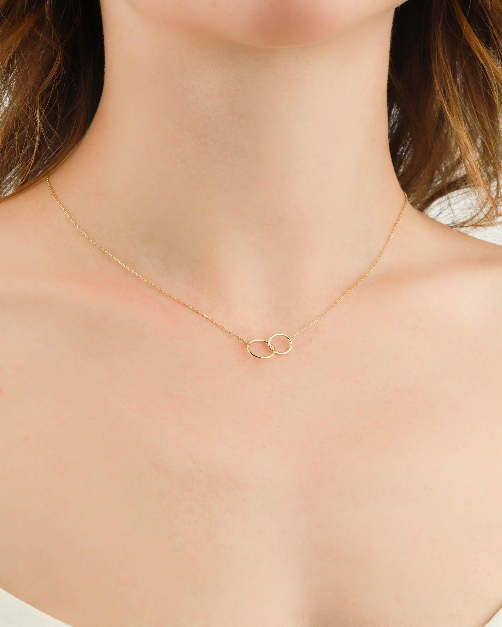 Quiet Icon-Interlocking Circle Necklace-Necklaces-14k Gold Vermeil-Blue Ruby Jewellery-Vancouver Canada