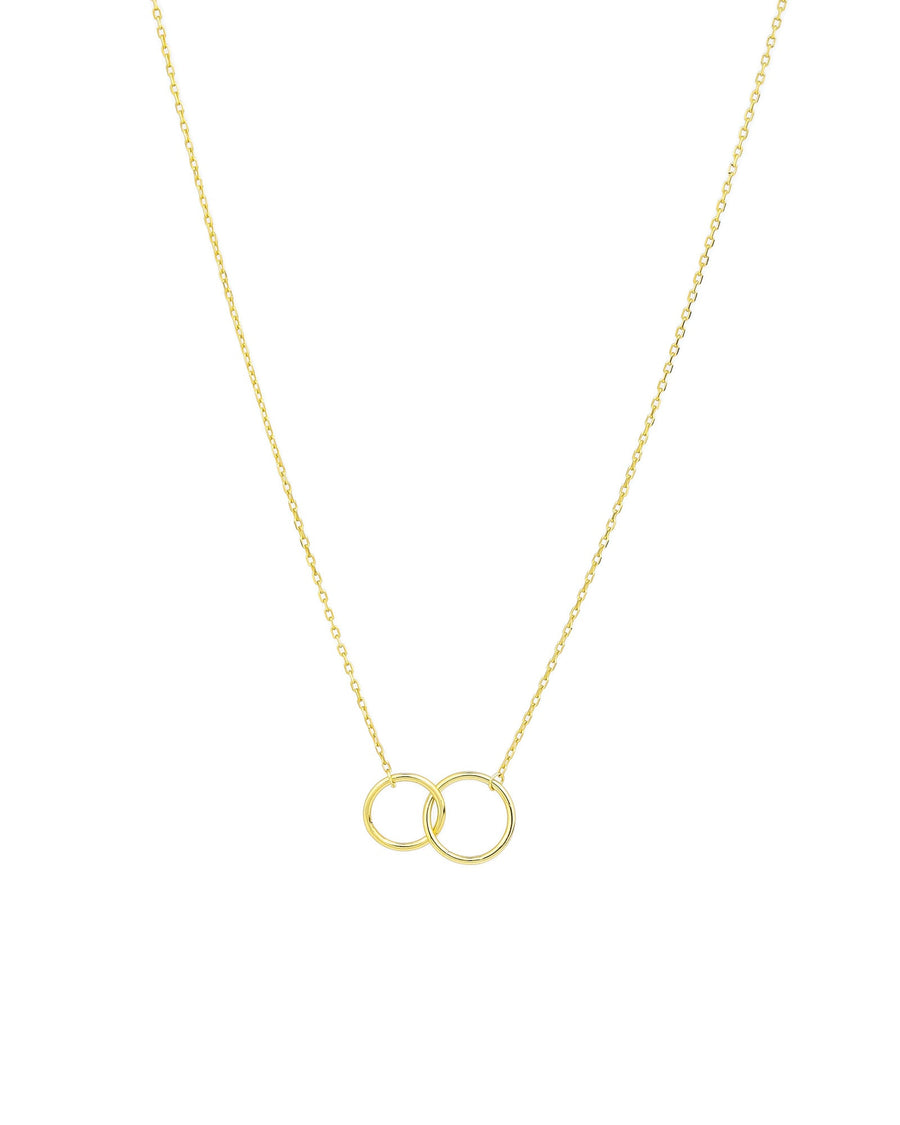 Quiet Icon Interlocking Circle Necklace 14k Gold Vermeil Blue Ruby Jewellery