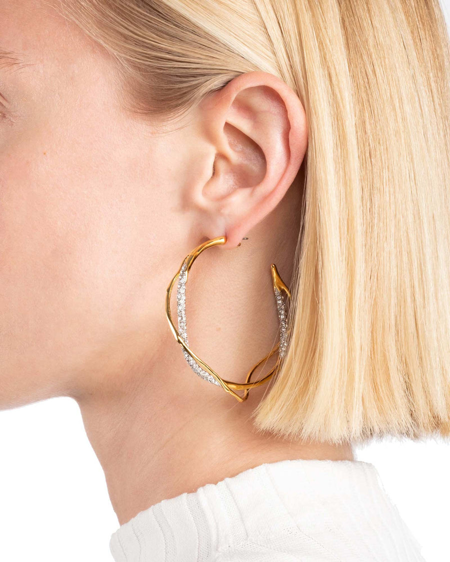 Alexis Bittar-Intertwined Crystal Pave Hoops-Earrings-14k Gold Plated, Crystal-Blue Ruby Jewellery-Vancouver Canada