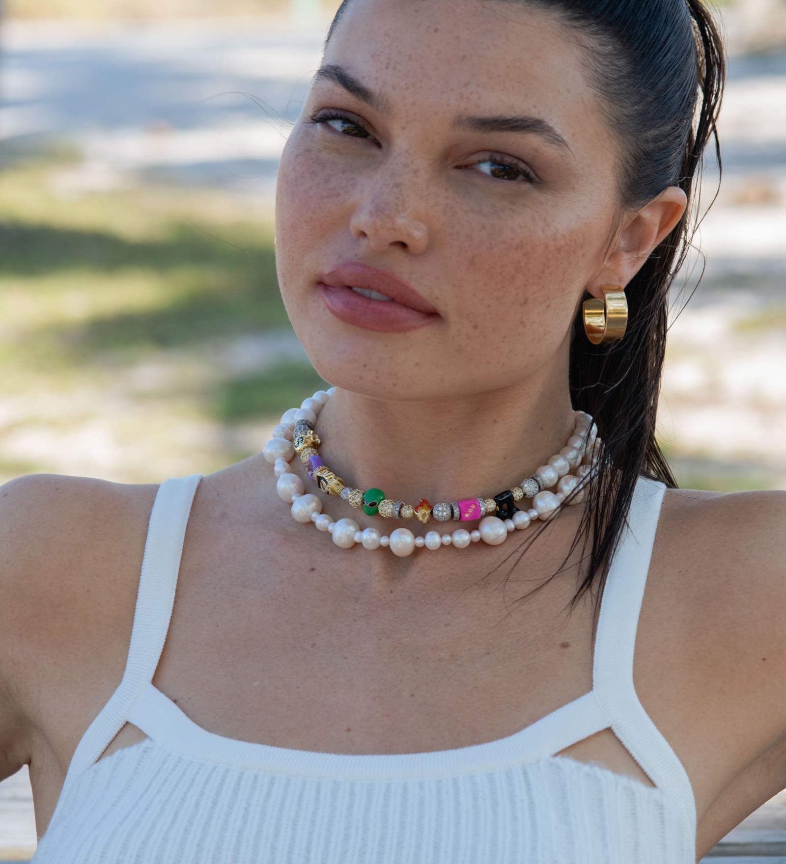 Martha Calvo-Iris Hoops | Large-Earrings-14k Gold Plated-Blue Ruby Jewellery-Vancouver Canada