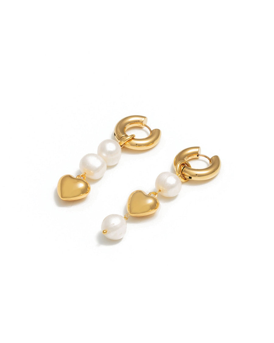 Mademoiselle Jules-Isn't She Lovely Earrings-Earrings-14k Gold Plated, White Pearl-Blue Ruby Jewellery-Vancouver Canada