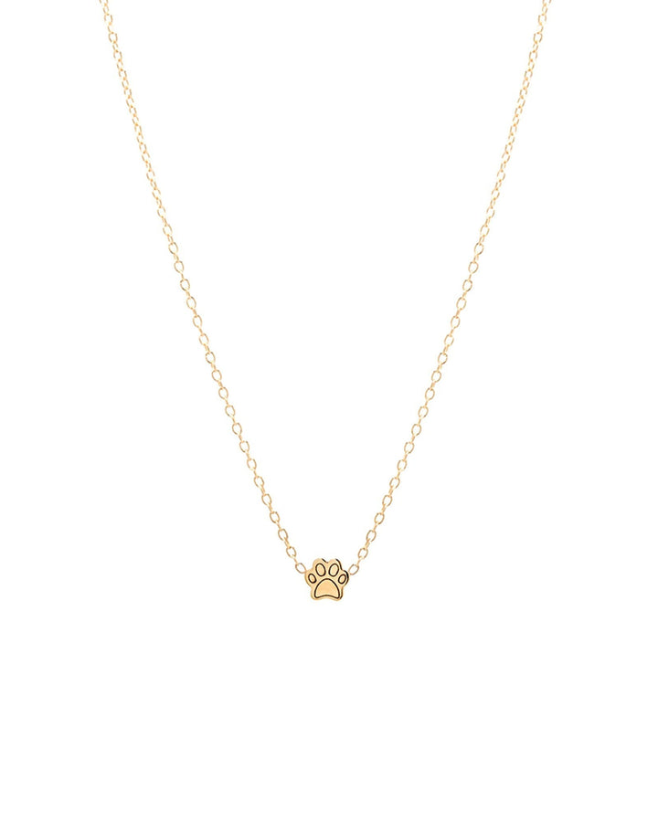 Zoe Chicco-Itty Bitty Dog Paw Necklace-Necklaces-14k Yellow Gold-Blue Ruby Jewellery-Vancouver Canada