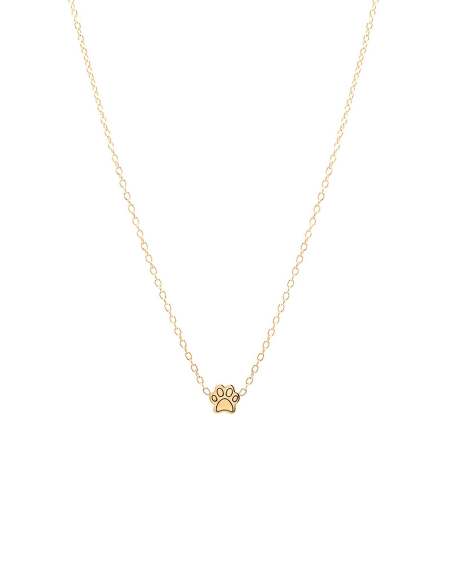 Zoe Chicco-Itty Bitty Dog Paw Necklace-Necklaces-14k Yellow Gold-Blue Ruby Jewellery-Vancouver Canada