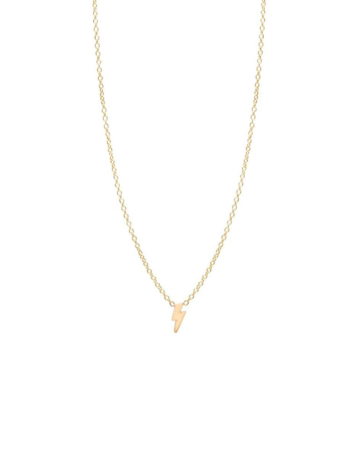 Zoe Chicco-Itty Bitty Lightning Bolt Necklace-Necklaces-14k Yellow Gold-Blue Ruby Jewellery-Vancouver Canada