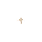 Zoe Chicco-Itty Bitty Pavé Cross Stud-Earrings-14k Yellow Gold, Diamond-Blue Ruby Jewellery-Vancouver Canada