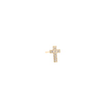 Zoe Chicco-Itty Bitty Pavé Cross Stud-Earrings-14k Yellow Gold, Diamond-Blue Ruby Jewellery-Vancouver Canada