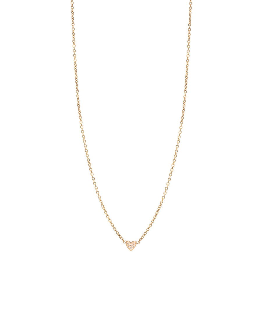 Zoe Chicco-Itty Bitty Pavé Diamond Heart Necklace-Necklaces-14k Yellow Gold, Diamond-Blue Ruby Jewellery-Vancouver Canada