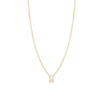 Zoe Chicco-Itty Bitty Pavé Padlock Necklace-Necklaces-14k Yellow Gold, Diamond-Blue Ruby Jewellery-Vancouver Canada