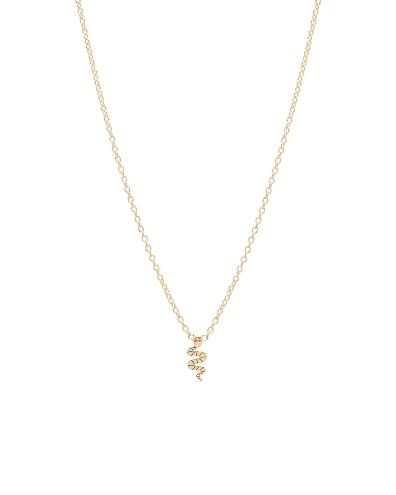 Zoe Chicco-Itty Bitty Snake Necklace-Necklaces-14k Yellow Gold-Blue Ruby Jewellery-Vancouver Canada